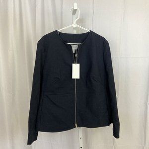 Hugo Boss Nordstrom NEW Women's Size 16 Navy Blue Professional Ribbed Blazer NWT